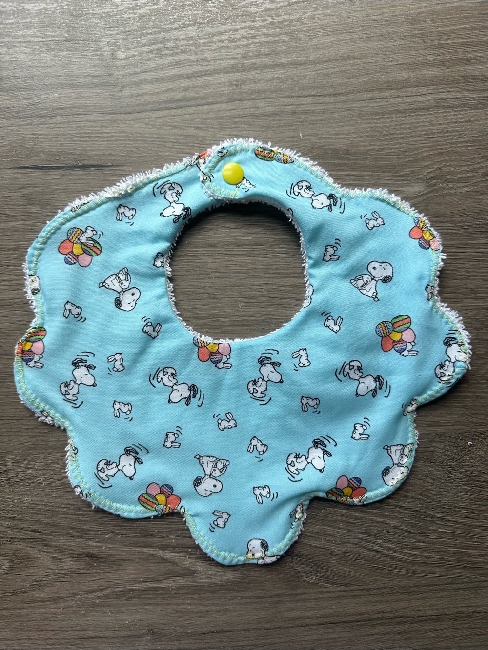 Blue Snoopy Print Flower Bib - Kids Accessories